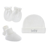 ` (w) Newborn Cotton Hat And Gloves Set