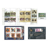 # Mcn # Lote Temático 81/23 - Moedas Sobre Selos -selos Mint