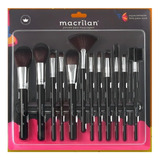 01 Kit - De 12 Pincéis Para Maquiagem Macrilan Kp9-1a