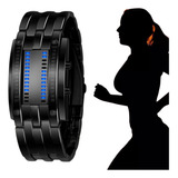 01 Relógio Masculino Pulso Aço Liga Data Digital Led Cores