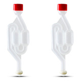 02 Pç Air Lock Tipo S Fermentação Com Anel Vedante