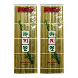 02 Sushi Mat Esteira P/ Sushi Sudare 27cm Quadrado Bambu