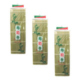 03 Esteira Sudare Para Enrolar Sushi Quadrada 27cm Bambu