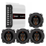 04 Alto Falantes 5 Jbl 80w 5trms80 + Módulo Taramps Ts400x4 Cor Preto