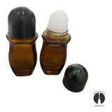 04 Frasco Vidro Âmbar Rollon 50ml Desodorante