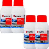 04 Limpa Para Brisa Wurth 100ml Fluido Limpeza De Parabrisa