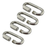 04pçs Mosquetão 6x60mm Aço Galvanizado Rosca Suporta 350kg 