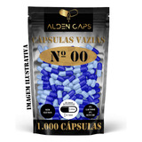 1.000 Cápsulas Vazias Azul Claro E Escuro Nº 00 (1000mg)