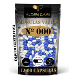 1.000 Cápsulas Vazias Gelatina Azul E Branca N 000 (1.400mg)