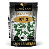 1.000 Cápsulas Vazias Gelatina Verde E Branca Nº 2 (300mg)