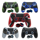 1 Capa Case Proteção Silicone Controle Dualshock Ps4 + Grip
