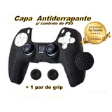 1 Capa Protetora De Controle Ps5 Silicone Forte +1 Par Grips