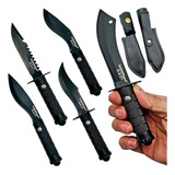 1 Mini Faca Tática Militar Smith & Wesson Com Bainha Couro 