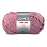1 Novelo Lã Confete 100g - Circulo Cor 347 - Rosa Antigo