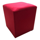 1 Puff Quadrado Reforçado Macio Confortável Suede Ou Courino