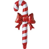10 Balão Metalizado Bengala Papai Noel 32 Cm