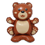 10 Balão Urso Base Metalizado 42cm Festa Decoração Floresta