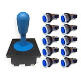 10 Botões Acrílico Cb Azul C/ Micros + 1 Comando Completo
