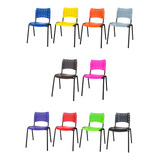 10 Cadeira Iso Colorida Para Escola Igreja Salão Jantar Casa