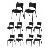 10 Cadeiras Escolar Para Escola Iso Reforçada Auditório Luxo