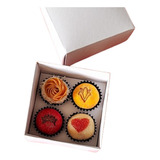 10 Caixas Com Berço Para 04 Brigadeiros - Tampa Papel