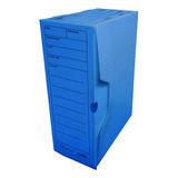 10 Caixas Ofício Organização Arquivo Morto Multicores Dello Cor Azul