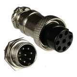 10 Conector Circular Mike 8 Vias Ls-3001-3014 Macho E Fêmea