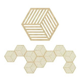 10 Cubos Cobogó Quadro Painel Placa Hexagonal Mdf Natural