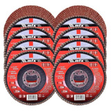 10 Discos De Lixa Flap 4.1/2 Pol Grana 100 Mtx