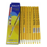 10 Lápis Dermatográfico P/ Marcação Superfície Lisa Amarelo
