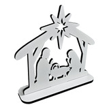 10 Lembrança Natal Cristão Mini Presépio Jesus Mdf Br 10 Cm