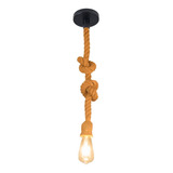 10 Luminária Pendente Design Rustico Corda Natural Bocal E27