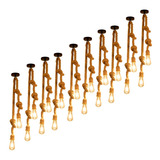 10 Luminária Pendente Duplos Design Rustico Corda Bocal E27