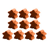 10 Meeples De Madeira Bronze 20x20x9mm Acessório Jogo Ludens