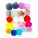 10 Peças - Pompom Pelúcia Com Elástico P/ Montagem 7cm