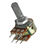10 Peças - Potenciômetro Linear Duplo L20 50k 6t Wh148-2 