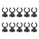 10 Peças De Suporte De Ventosa Preto Com Tubo De 20 Mm De Di
