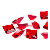 10 Pedras Zircônia Vermelha Formato Carrê 5mm C/ Nota Fiscal