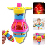 10 Pião Com Led Brinquedo Giratório Luminoso Para Crianças 