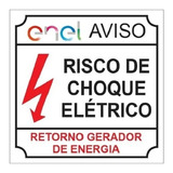 10 Placas Risco Choq Elétrico Enel Gerador Energia 15x15 Pvc