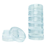 10 Potinho Para Glitter Transparente Plástico 4g Tipo Torre