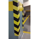 10 Protetores Estacionamento Coluna Garagem Cantoneira Cor Preto / Amarelo