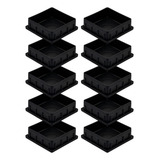 10 X Tampa Ponteira Interna Pead Embutir Metalon 60x60 Preta