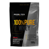 100% Pure Whey Refil 900g - Probiótica - Whey Concentrado Sabor Morango