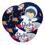 100 Adesivos Personalizados Para Latinha 5cm Astronauta