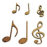 100 Apliques Notas Musicais Madeira Mdf Mix Sortidos 3 E 5cm