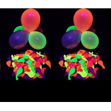 100 Balão Bexiga Neon Brilha No Escuro Tam9 +bomba De Brinde
