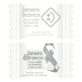 100 Balas Já Personalizadas Janeiro Branco Lembrancinha