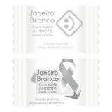 100 Balas Já Personalizadas Janeiro Branco Lembrancinha