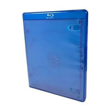 100 Estojo Capa Box Case Blu-ray Simples Azul Logo Cromado 
